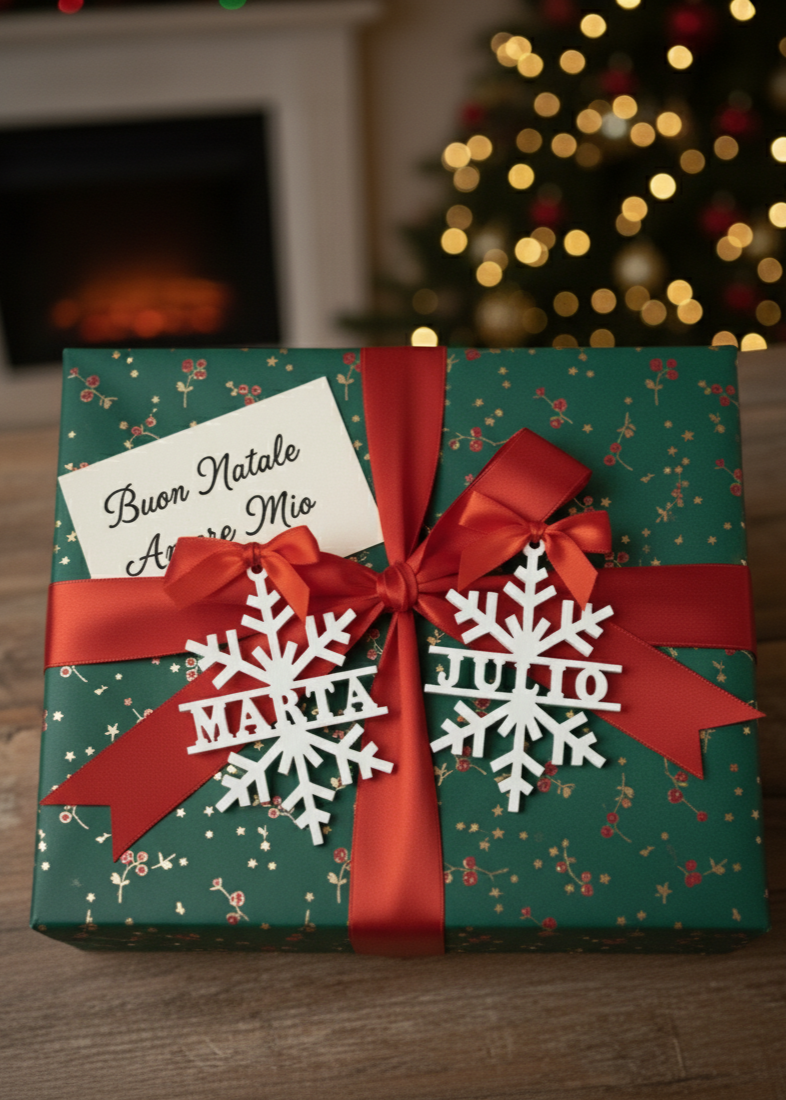 PROMO 2pz - Fiocco di Neve con Nome