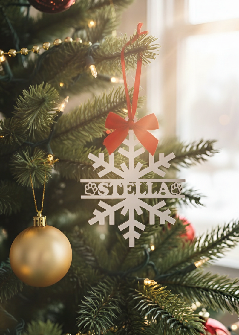 Fiocco di Neve con Nome per il tuo Cucciolo 🐶