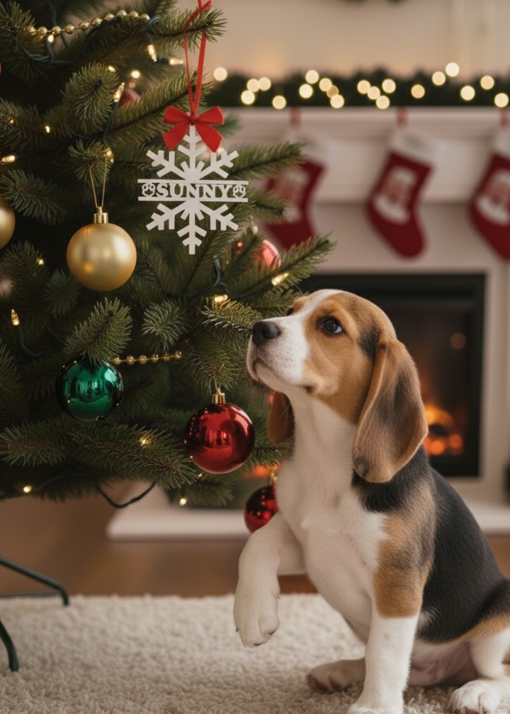 Fiocco di Neve con Nome per il tuo Cucciolo 🐶