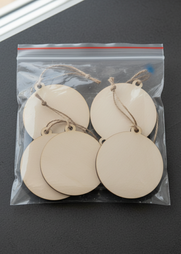 Decorazione Pallina di Natale Neutra in Legno