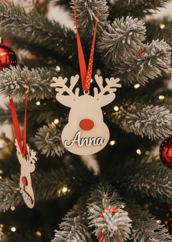 Sagoma Renna in Legno con Nome