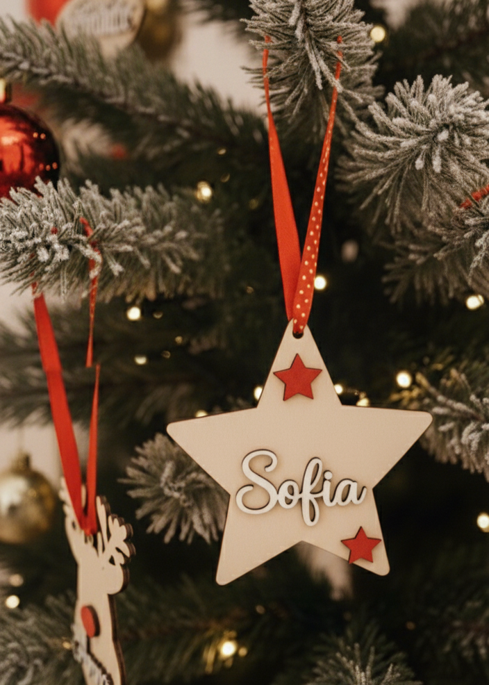 Sagoma Stella in Legno con Nome