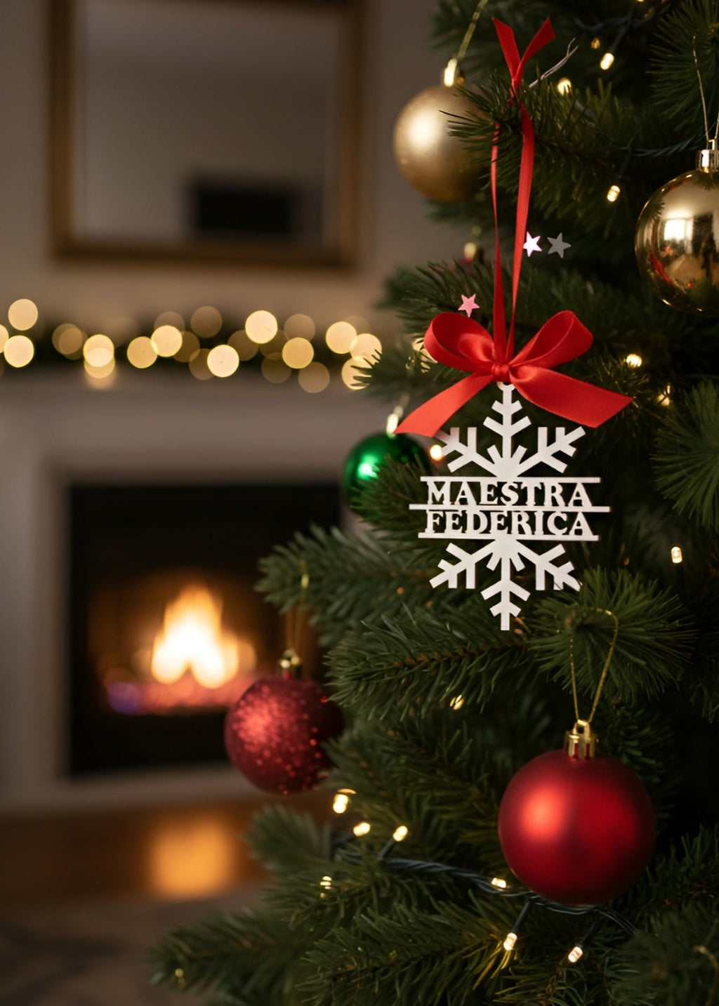 Fiocco di Neve per Maestre con Nome