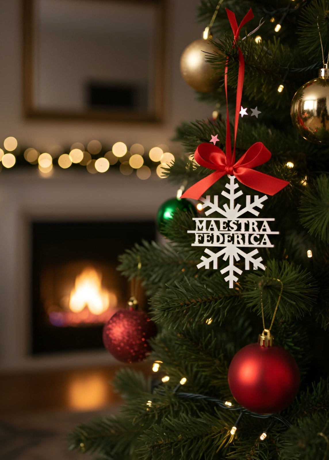 Fiocco di Neve per Maestre con Nome