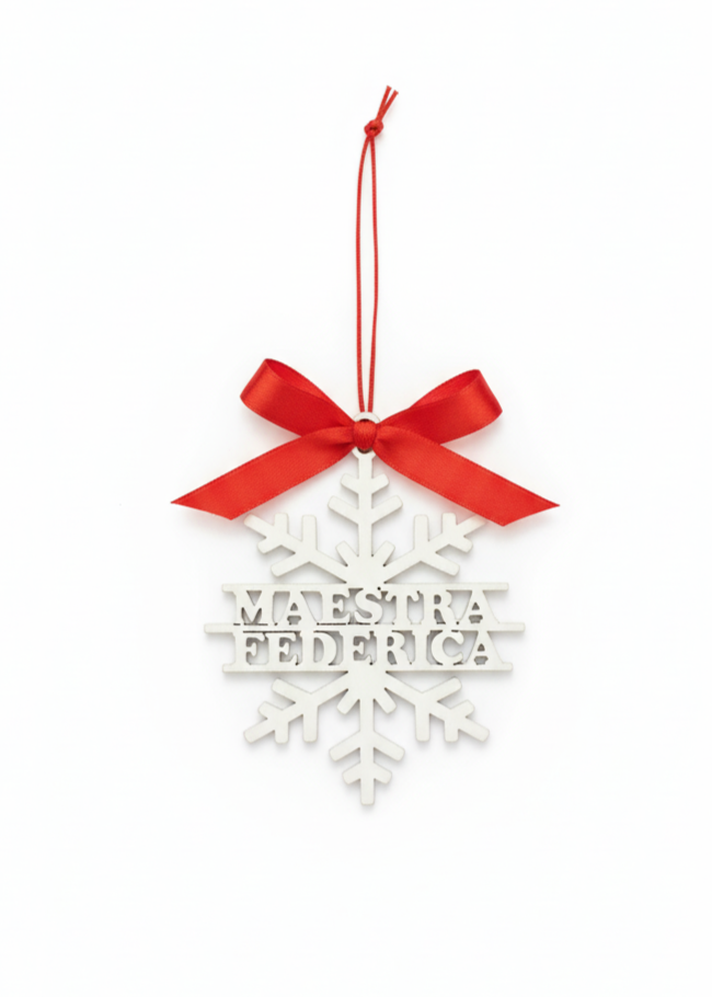 Fiocco di Neve per Maestre con Nome