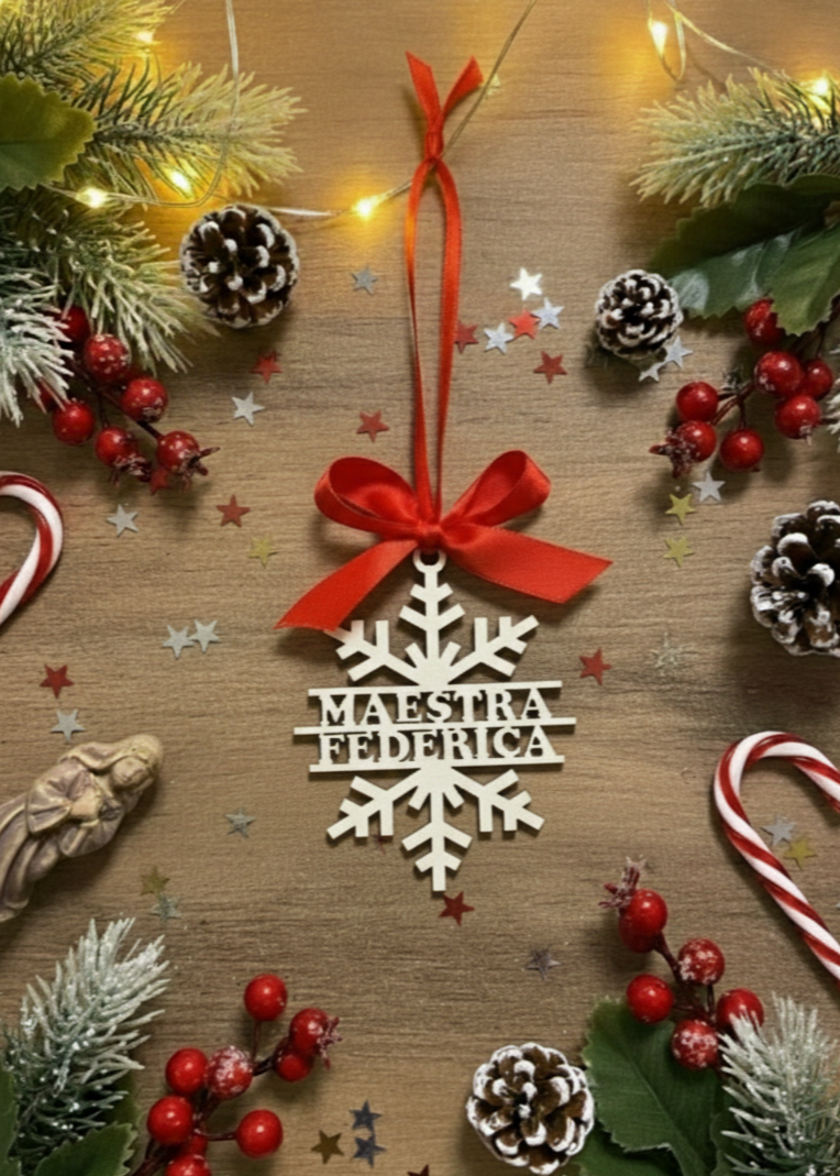 Fiocco di Neve per Maestre con Nome