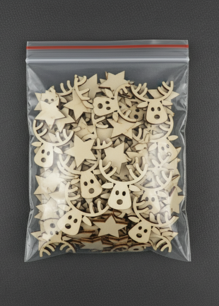 100pz - Ritagli di Legno forma Renna